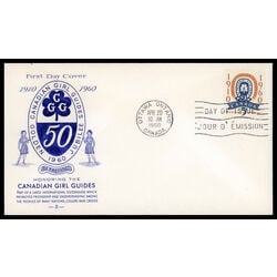 canada stamp 389 girl guide emblem 5 1960 FDC