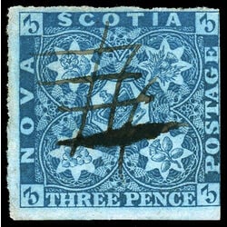 nova scotia stamp 3 pence issue 3d 1851 U F 019