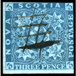 nova scotia stamp 3 pence issue 3d 1851 U F 019