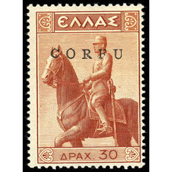 corfu stamp n33 statue of king constantine 1941