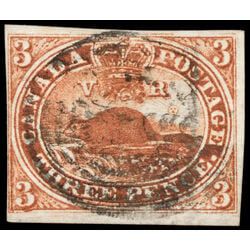 canada stamp 4 beaver 3d 1852 U F VF 142