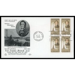 canada stamp 501 sir isaac brock and memorial column 6 1969 FDC BLOCK 012