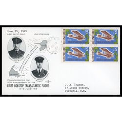 canada stamp 494 vickers vimy over atlantic 15 1969 FDC UL 010