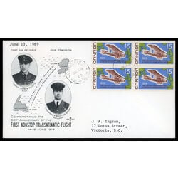 canada stamp 494 vickers vimy over atlantic 15 1969 FDC UR 011