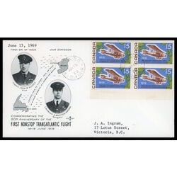 canada stamp 494 vickers vimy over atlantic 15 1969 FDC LR 009