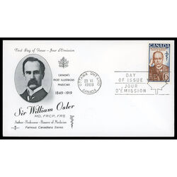 canada stamp 495 sir william osler 6 1969 FDC 005