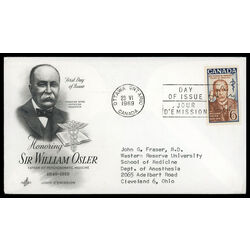 canada stamp 495 sir william osler 6 1969 FDC 006