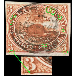 canada stamp 4 beaver 3d 1852 U VF 142