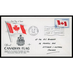 canada stamp 439 canadian flag 5 1965 FDC 004