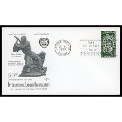 canada stamp 493 globe and tools 6 1969 FDC