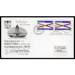 canada stamp 505 manitoba centennial 6 1970 FDC 009