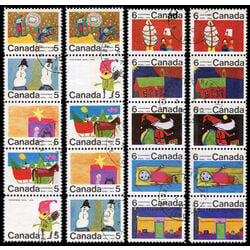 canada stamps christmas 1970 strips x 4 523a p 528a p U VF VERTICAL