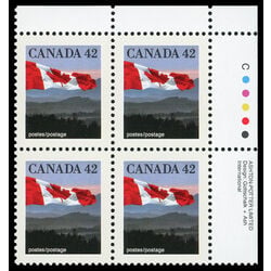 canada stamp 1356 flag over hills 42 1991 PB UR