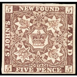 newfoundland stamp 5 pence first issue 5d 1857