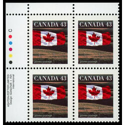 canada stamp 1359 flag over field 43 1992 PB UL