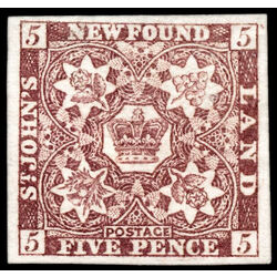 newfoundland stamp 12ai pence second issue 5d 1860