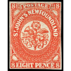 newfoundland stamp 8 pence first issue 8d 1857 M VFNG 020