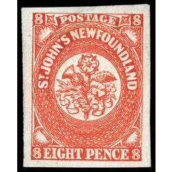 newfoundland stamp 8 pence first issue 8d 1857 M XFNG 023