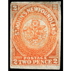 newfoundland stamp 11 pence second issue 2d 1860 U VF 016