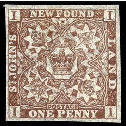 newfoundland stamp 15a pence third issue 1d 1861 M VF 008