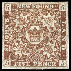 newfoundland stamp 19b pence third issue 5d 1861 M VF 002