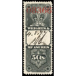 canada revenue stamp fwm1 weights and measures crown 5 1876