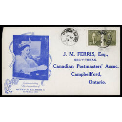 canada stamp 305 king george vi 2 1951 FDC EVENT 006