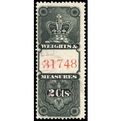 canada revenue stamp fwm18 weights and measures crown 20 1878