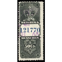 canada revenue stamp fwm29 weights and measures crown 50 1885