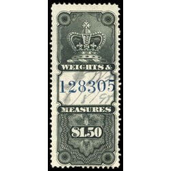 canada revenue stamp fwm31 weights and measures crown 1 50 1885