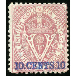 british columbia vancouver island stamp 15 surcharge 1869