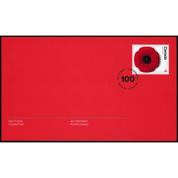 canada stamp 3307 the remembrance poppy 2021 FDC