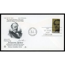 canada stamp 616 joseph howe 8 1973 FDC PC 012