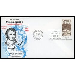 canada stamp 516 sir alexander mackenzie 6 1970 FDC PC 011