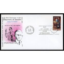 canada stamp 533 discovery of insulin 6 1971 FDC PC 010