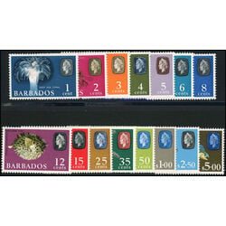 barbados set of 15 stamps mnh