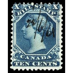 canada revenue stamp fb27a second bill issue 10 1865 U F 001