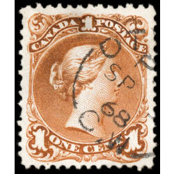 canada stamp 22 queen victoria 1 1868 U VF 044