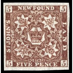 newfoundland stamp 19b pence third issue 5d 1861 M VF 003