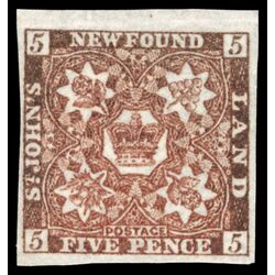 newfoundland stamp 19b pence third issue 5d 1861 M VFNG 004