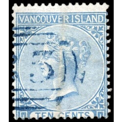 british columbia vancouver island stamp 6 queen victoria 10 1865 U VG 019