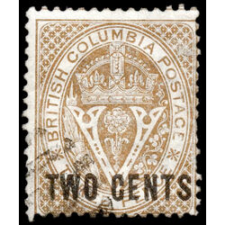 british columbia vancouver island stamp 8 surcharge 1867 U F 034