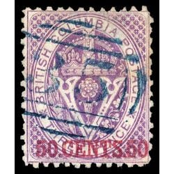 british columbia vancouver island stamp 17 surcharge 1869 U VF 006