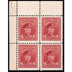 canada stamp 254 king george vi in army uniform 4 1943 CB UL