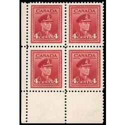 canada stamp 254 king george vi in army uniform 4 1943 CB LL