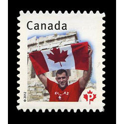 canada stamp 2501 olympic athlete carrying flag 2012