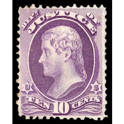 us stamp officials o o29 justice 10 1873 M F 001